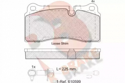 R BRAKE rb2121203 -  Комплект тормозных колодок, дисковый тормоз